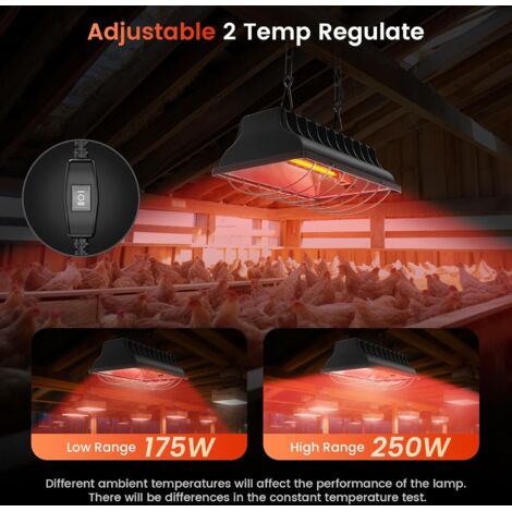 Picture of Heat lamp for chickens, red light lamp for chicks, with energy-saving ...