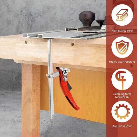 Lever clamp, table clamp, guide rail clamp, 2 pieces, all-steel with ...