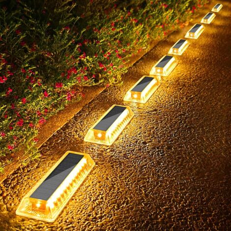 Set of 8 outdoor solar lights - 50 lm - LED - IP68 waterproof - For garden, patio, and courtyard decoration - Warm white - 2700 K (1/5)