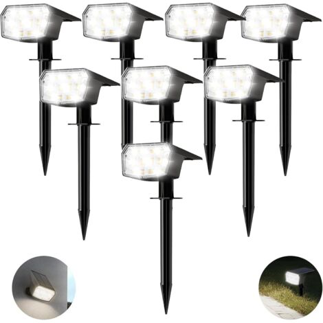 59 LED Solar Outdoor Lights, Set of 8 Solar Garden Lights, IP65 Powerful Solar Outdoor Lighting, 3 Brightness Levels, 3000K White Light for Garden, Yard, Driveway (1/5)