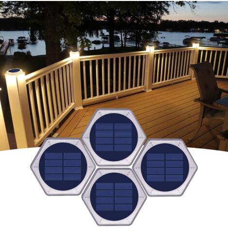 Outdoor Solar Lamp, IP68 Waterproof Solar Garden Light, Auto On/Off Solar Ground Light, Solar Stair Light for Stairs, Sidewalk, Garden, Patio (4-pack)