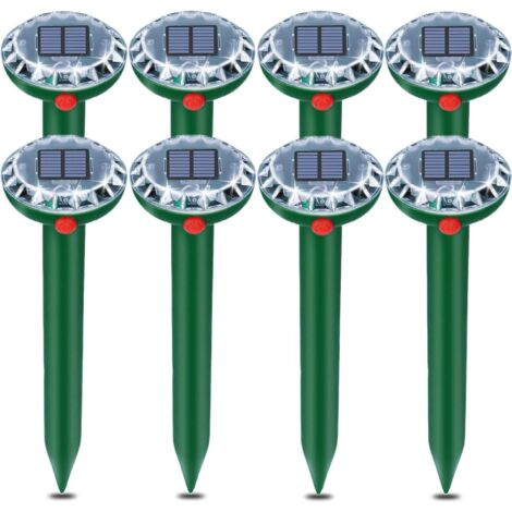 Solar-Powered Mole Repellent with Vibration and Ultrasonic Sounds, 8-Piece Solar Ultrasonic Mole Repellent, Repels Moles and Other Rodents for Gardens and Lawns (1/5)