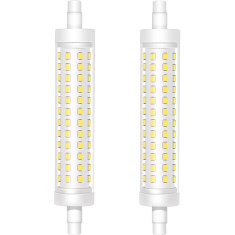 R7s 118mm LED Bulb, Cool White 6000K, 12W, Double Ended R7s LED Linear Lamp, Replaces 120W J118 Halogen Lamp, 1500LM, AC 220V-240V, Non-Dimmable, Pack of 2