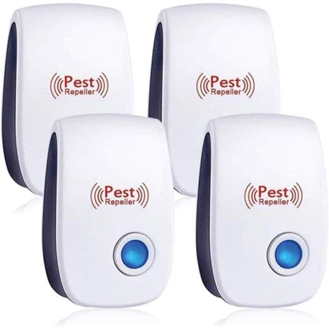 Ultrasonic Mouse Repellent 4 Pack, Ultrasonic Mosquito Repellent, Anti-Rat Repellent, Effective Against Mice and Rats, Ants, Spiders, Mosquitoes, Ultrasonic Rodent and Insect Repellent