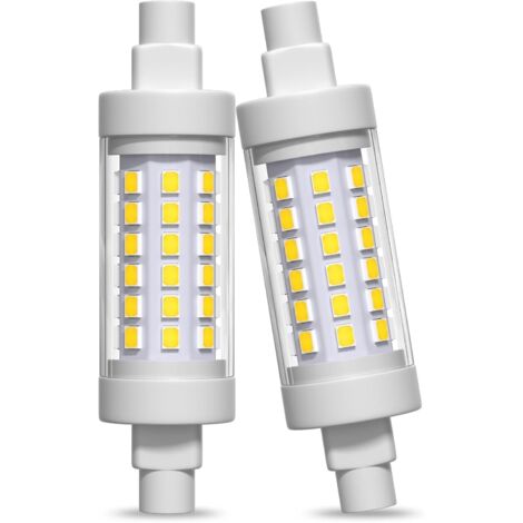 R7S LED Bulb 78mm Dimmable 10W, Cool White 6000K LED Pencil R7S J78 Equivalent to a Halogen Bulb, Linear Spotlight for Floor Lamps, Landscape Lighting, Security (Pack of 2) (1/5)