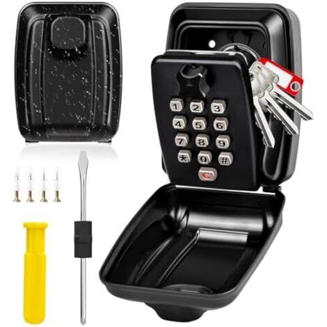 Large Secure Outdoor Key Box with 12-Digit Combination Lock, Waterproof Wall-Mounted Key Box, Secure Storage Key Box, Combination Key Safe for Home, Factory, Garage (1/5)