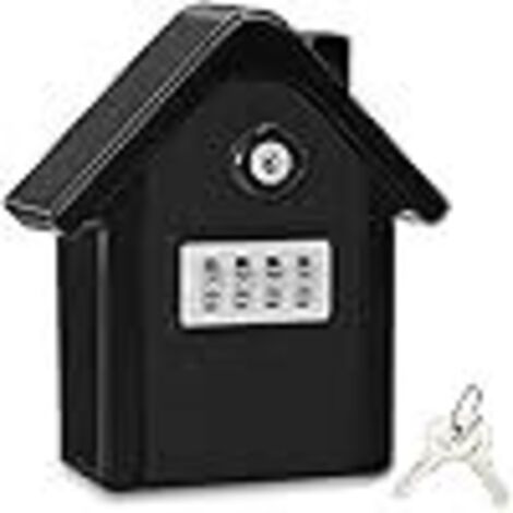 Wall-Mounted Secure Key Box with Digital Code & Emergency Keys, Large XL Key Safe Box, Outdoor Key Safe for Home, Office, Factory, Garages (Black) (1/5)