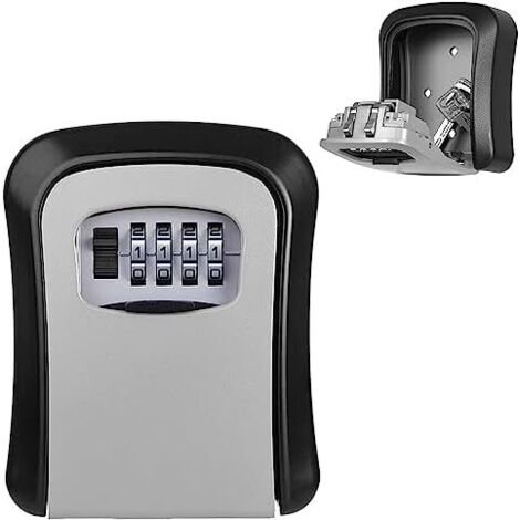Secure Key Box, Outdoor Secure Key Box, Wall-Mounted Key Box with 4-Digit Code, Key Safe Combination Lock, for Home Garage School, Airbnb (1/5)