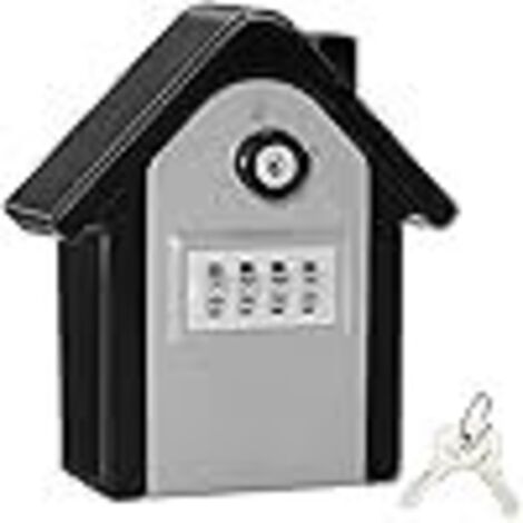 Wall-Mounted Secure Key Box with Digital Code & Emergency Keys, Large XL Key Safe Box, Outdoor Key Safe for Home, Office, Factory, Garages (Silver) (1/5)