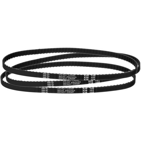 3Pcs 200XL 037 Timing Belt 100 Teeth Black Rubber Toothed Timing Belt, 10mm Width, 5.08mm Pitch, Timing Belt for 3D Printer (1/5)