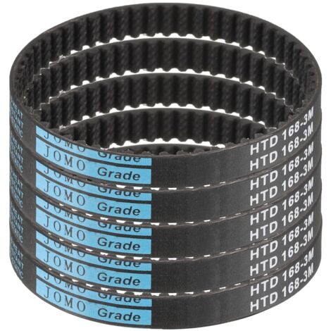 5pcs HTD-3M Rubber Timing Belt, 56 Teeth, 168mm Pitch Length x 6mm Width x 2.4mm Height, Closed Loop Pulley Belt (1/5)