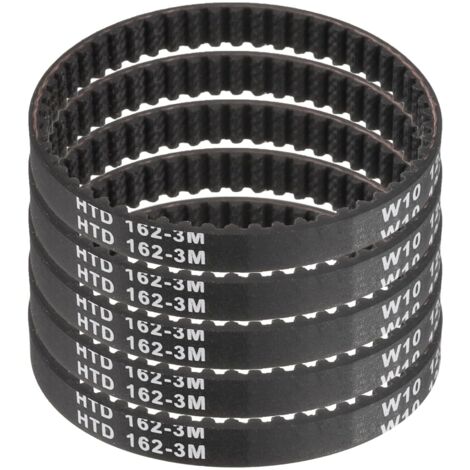 5pcs HTD-3M Rubber Timing Belt, 54 Teeth, 162mm Pitch Length x 6mm Width x 2.4mm Height, Closed Loop Pulley Belt (1/5)
