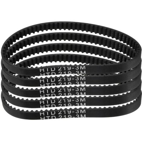 5pcs HTD-3M Rubber Timing Belt 73 Teeth, 219mm Pitch Length x 6mm Width x 2.4mm Height, Closed Loop Pulley Belt (1/5)