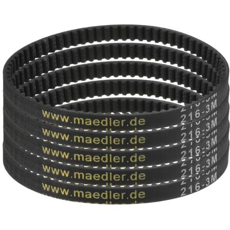 5pcs HTD-3M Rubber Timing Belt, 72 Teeth, 216mm Pitch Length x 6mm Width x 2.4mm Height, Closed Loop Pulley Belt (1/5)