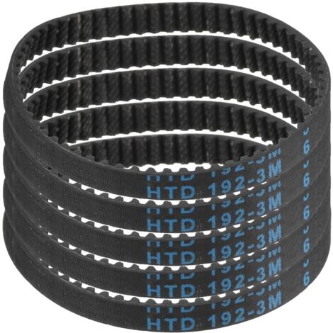 5pcs HTD-3M Rubber Timing Belt, 64 Teeth, 192mm Pitch Length x 6mm Width x 2.4mm Height, Closed Loop Pulley Belt (1/5)