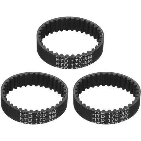 3pcs HTD-5M Rubber Timing Belt, 34 Tooth Closed Loop Synchronous Drive Belts for 3D Printer Pulleys, 170x15x3.6mm (Length x Width x Height) (1/5)