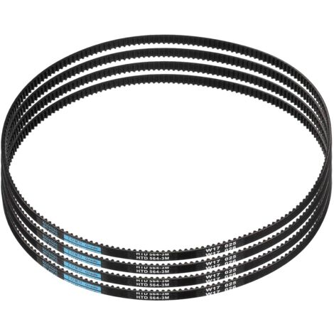 4pcs HTD-3M Rubber Timing Belt, 188 Teeth, 564mm Pitch Length x 6mm Width x 2.4mm Height, Closed Loop Pulley Belt (1/5)