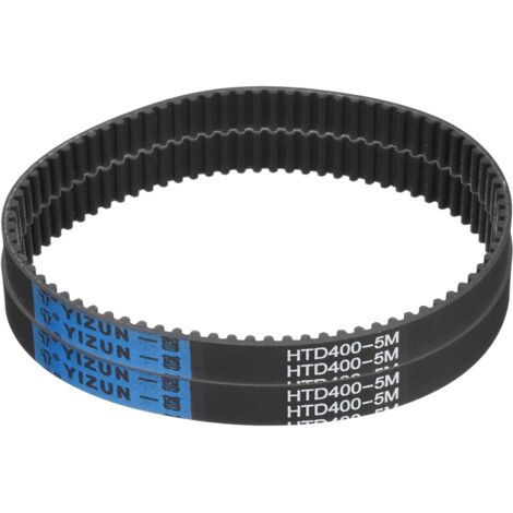2 Pcs HTD-5M 80 Tooth Rubber Timing Belt, 400 mm Pitch Length x 15 mm Width x 3.6 mm Height, Closed Loop Pulley Timing Belt (1/5)