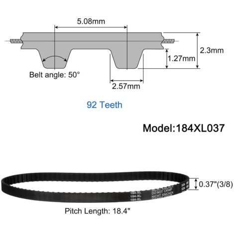 Produktbild von Uxcell 142XL Zahnriemen – 71 Zähne, 10 Mm Breite, 5,08 Mm Teilung, Für 3D-Drucker & Linearanwendungen