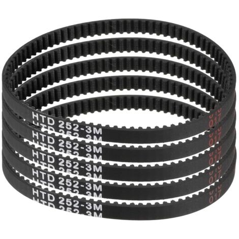 5pcs HTD-3M Rubber Timing Belt 84 Teeth, 252mm Pitch Length x 6mm Width x 2.4mm Height, Closed Loop Pulley Belt (1/5)