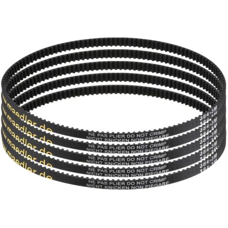 5pcs HTD-3M Rubber Timing Belt, 128 Teeth, 384mm Pitch Length x 6mm Width x 2.4mm Height, Closed Loop Pulley Belt (1/5)