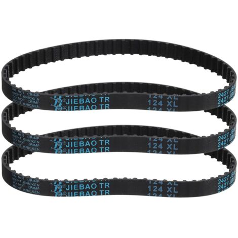 3 Pcs 124XL 037 Timing Belt 62 Teeth Rubber Toothed Gear Belt, Width 0.37", Pitch 0.20" Timing Belt (1/5)