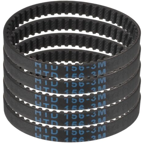 5pcs HTD-3M Rubber Timing Belt, 52 Teeth, 156mm Pitch Length x 6mm Width x 2.4mm Height, Closed Loop Pulley Belt (1/5)