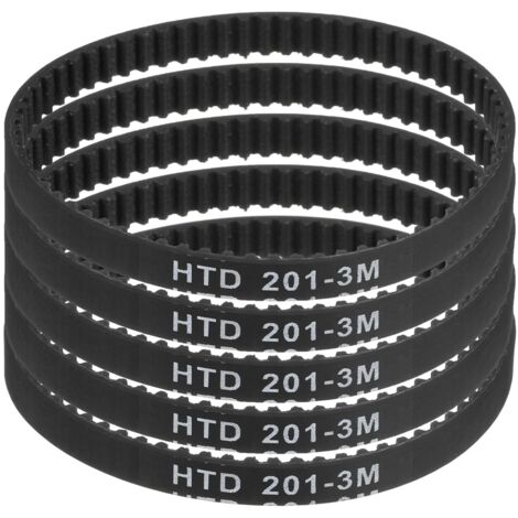 5pcs HTD-3M Rubber Timing Belt, 67 Teeth, 201mm Pitch Length x 6mm Width x 2.4mm Height, Closed Loop Pulley Belt (1/5)