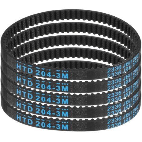 5pcs HTD-3M Rubber Timing Belt, 68 Teeth, 204mm Pitch Length x 6mm Width x 2.4mm Height, Closed Loop Pulley Belt (1/5)
