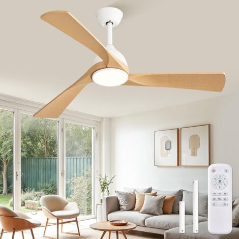 Ceiling Fan with Light and Remote Control, Ø132 cm, Silent DC Motor, 6 Speeds, 3 LED Color Temperatures (3000K/4000K/6000K), Summer/Winter Modes, 1/4/8h Timer, ABS (1/5)
