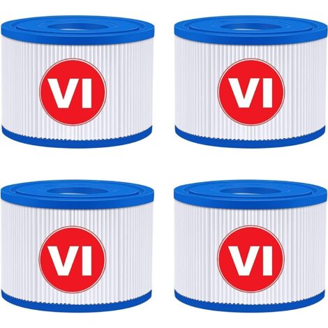 VI Filter for Spa, VI Filter Cartridge for Swimming Pools, VI Filter Cartridge - Compatible with Bestway 58323E, Compatible with Coleman Saluspa 90427E, Compatible with Lay-Z-Spa (4PCS) (1/5)