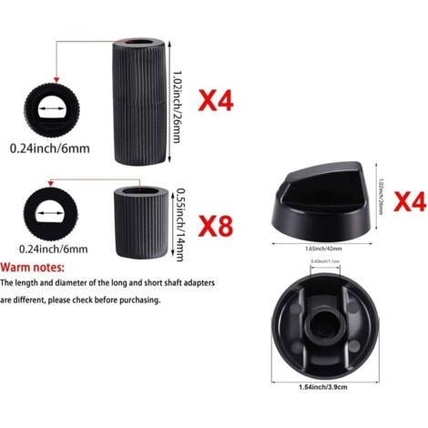 Cooktop Knob, 4pcs Universal Control Knobs, Stove Knob, Gas Stove Knob, for Almost All Cookers, Hobs, Ovens, Gas Stoves (1/4)
