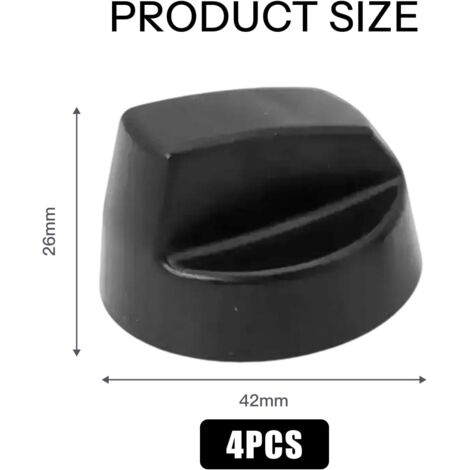 Pack of Universal Control Knobs with 12 Adapters, universal black for 6cm ovens, compatible with all brands. (1/4)