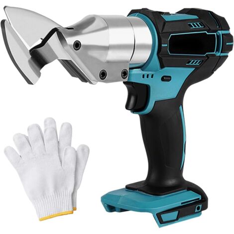 Cordless sheet metal shears compatible with Makita 18V, electric sheet metal shears with 360° rotating head, max. cutting thickness 2 mm, electric shears for sheet metal, carpets, fabrics, leather (ba