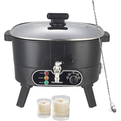 LIROPAU 6L Electric Wax Melter for Candle Making, DIY Candle Making Kit, Non-Stick Melter with Heating Element Outlet and Temperature Control