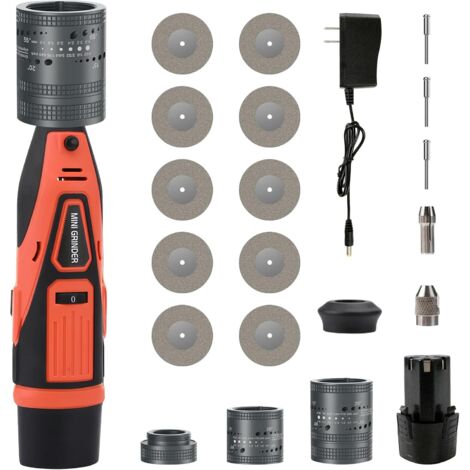 TIG welding electrode sharpener, tungsten electrode sharpening kit for TIG welding, 6 sizes, 8 angles, TIG sharpener with flat sharpening block, cutting slot, 10 diamond grinding wheels, 3 CNC mandrel