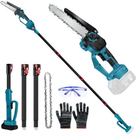 Professional-grade cordless pole pruner/branch saw, compatible with 6-inch 18V Makita brushless motors, 2-in-1 branch saw with telescopic handle and telescopic pole, 4.5m working height (battery power (1/5)
