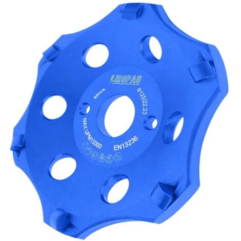 125 mm PCD diamond grinding wheel, diamond grinding disc for angle grinders, diamond grinder for tile adhesives and paints, grinding wheel for angle grinder, 6 segments (1/5)