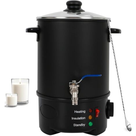 6L Electric Wax Melter for Candle Making, Fast Heating, Non-Stick Coating, Heating Element Outlet and Temperature Control - EU Plug