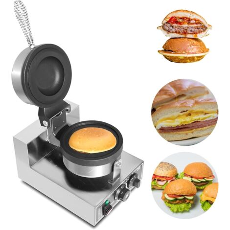 UFO Electric Hamburger Press, Professional Non-Stick Panini Press for Hamburgers, Temperature Control from 50°C to 300°C, Adjustable Timer from 0 to 5 Minutes for Professional and Home Use