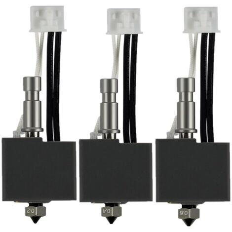 Reinforced 3-head print kit for Kobra S1 Combo (0.2 mm, 0.4 mm, 0.6 mm): extruder, heating block, heating rod, thermistor, and brass nozzle. Accessories for Anycubic 3D printers.