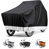 Cargo bike cover, made of durable 420D fabric, waterproof, with welded internal seams, ideal for cargo bikes and tricycles. Waterproof protective cover.