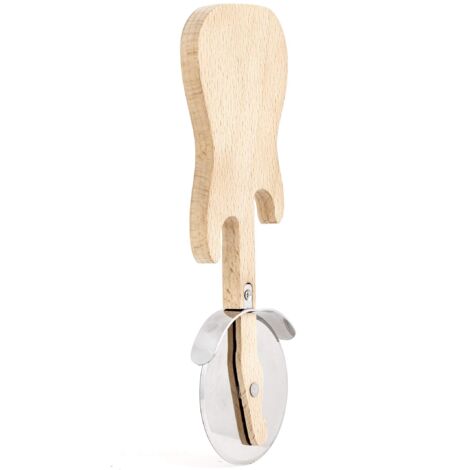 Roulette per Pizza - Kikkerland - Chitarra - Legno di faggio - Inox - Design divertente (1/4)