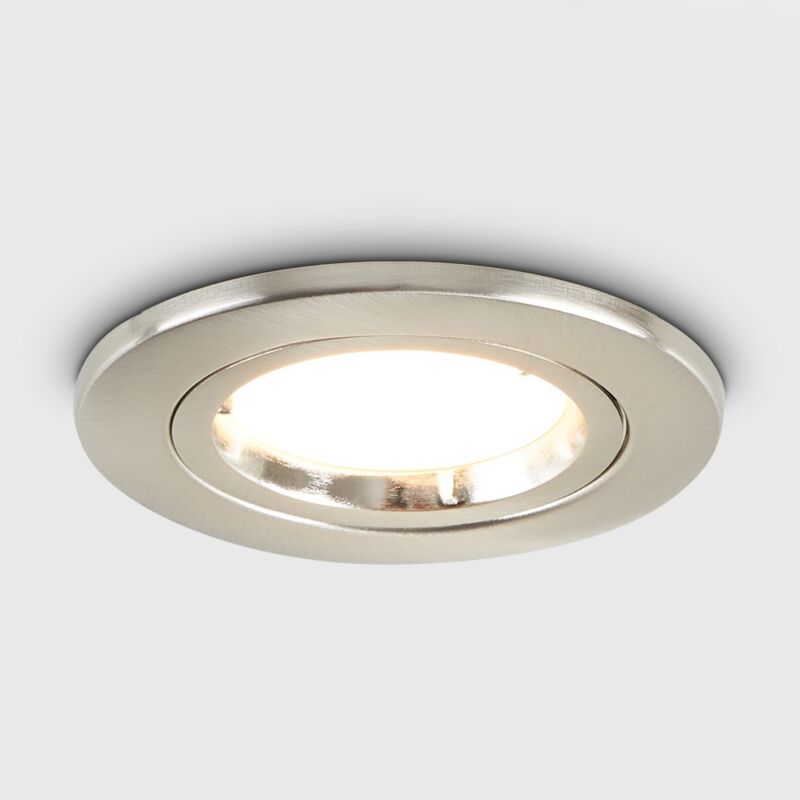 Fire Rated DownLights Square Die Cast Satin Chrome GU10 FGFSDCS