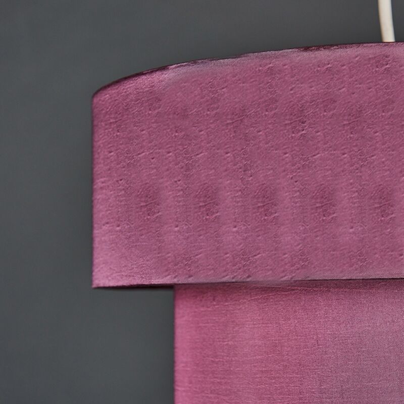 Fabric Ceiling Pendant Lampshade Easy Fit 3 Tier Light Shades Purple
