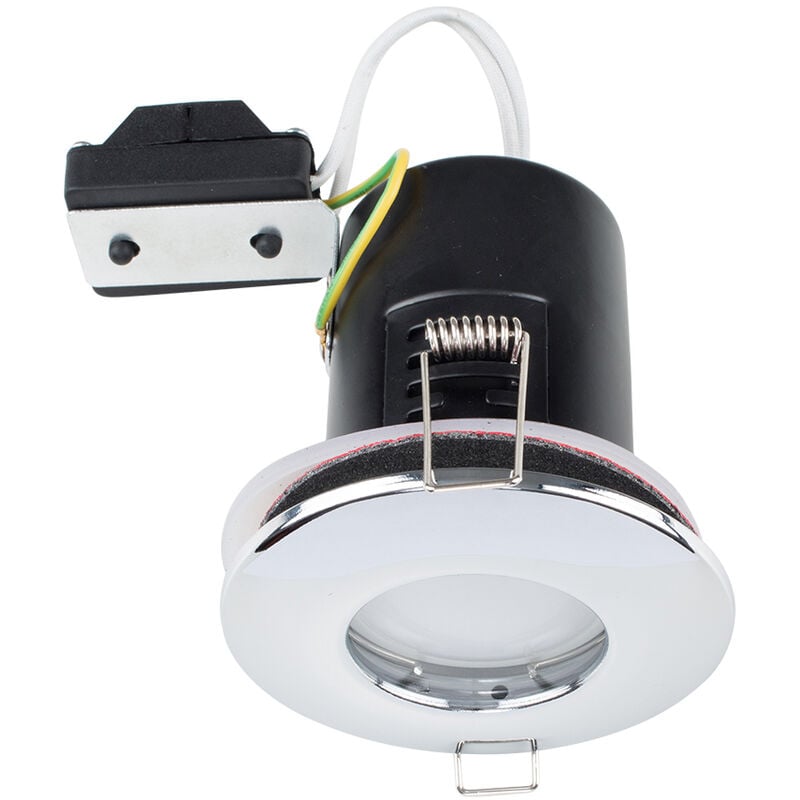 4 PACK Polished Chrome IP65 Bathroom Shower GU10 LED Ceiling Spotlight Downlight 