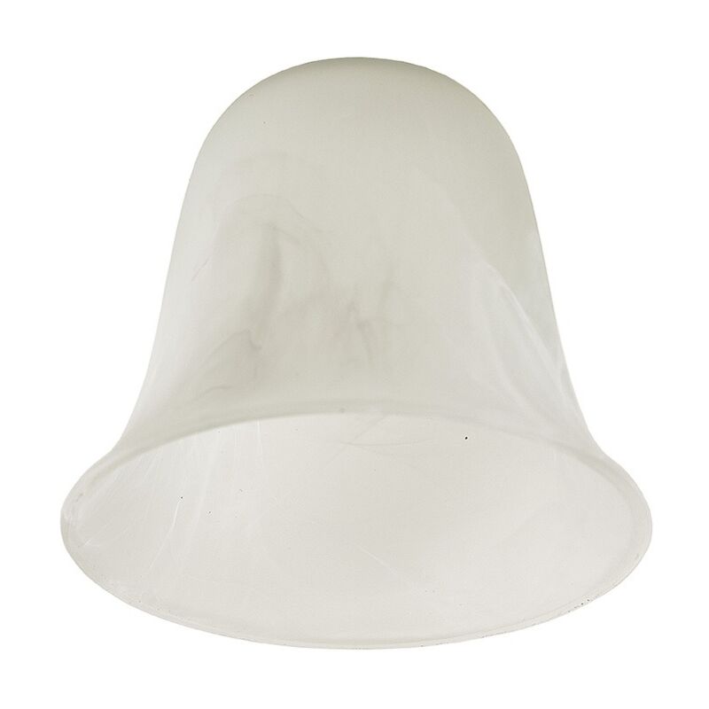 3 Pack Marble Effect Bell Shaped White Frosted Glass Replacement Shades