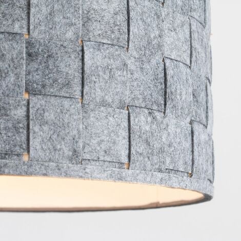 Grey Felt Weave Ceiling Pendant / Table / Floor Lamp Light Shade + 10W LED GLS Bulb Warm White