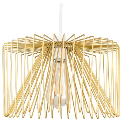 Amadeus Gold Ceiling Pendant Shade and B22 Pear LED 4W Warm White 2700K Bulb