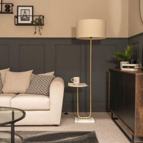 Tavel Gold Floor Lamp and Globe LED 8W Bulb